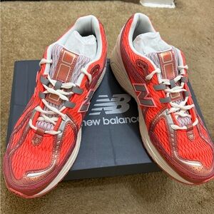 New Balance Red and White Sneakers